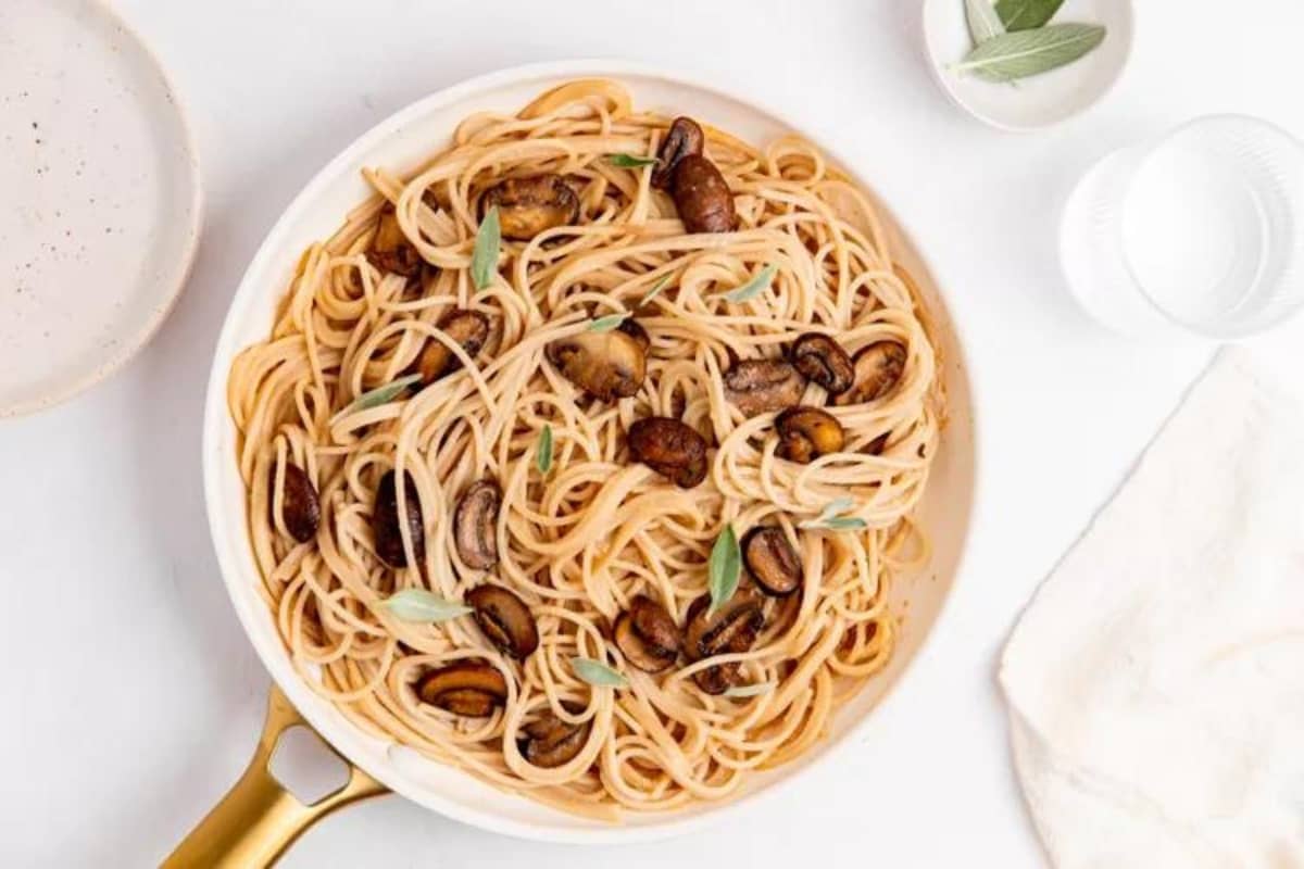 Date Night Pasta with Miso Mushrooms - Hungry by Nature